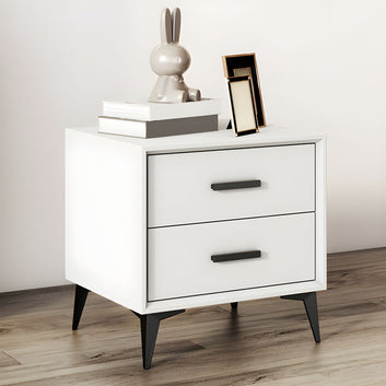 Modern Wooden Bedside Table with 2 Drawer Storage