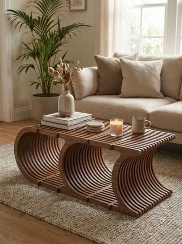 Heritage Solid Wood Coffee Table with Open Shelf Storage