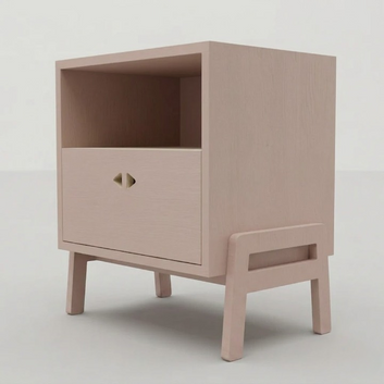 ImperialCraft Solid Wood Bedside Table with Drawer & Open Shelf - Furely