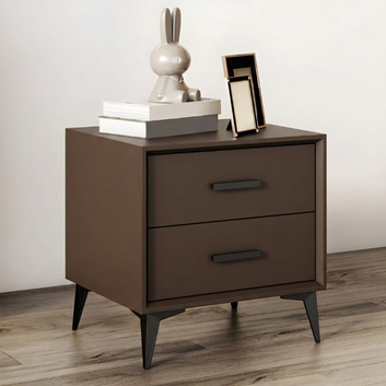 Modern Wooden Bedside Table with 2 Drawer Storage