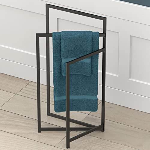 Modern Metal Floor Towel Stand – Minimalist Bathroom Rack