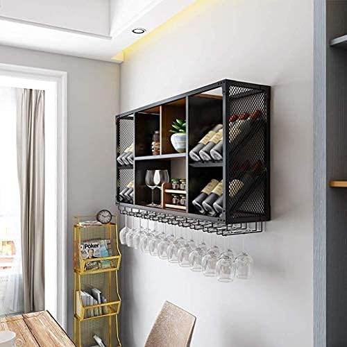 Wall Mounted Wine Rack with Glass Holder – Custom Metal Bar Shelf (200+ Colors)
