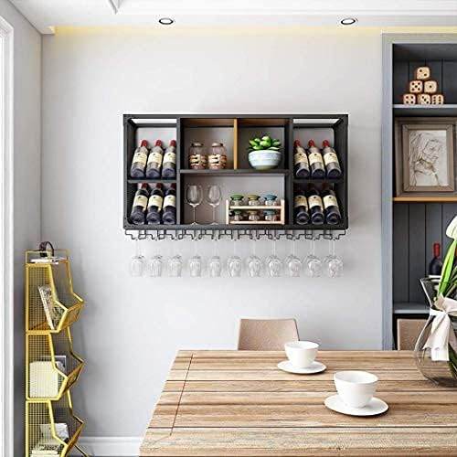Wall Mounted Wine Rack with Glass Holder