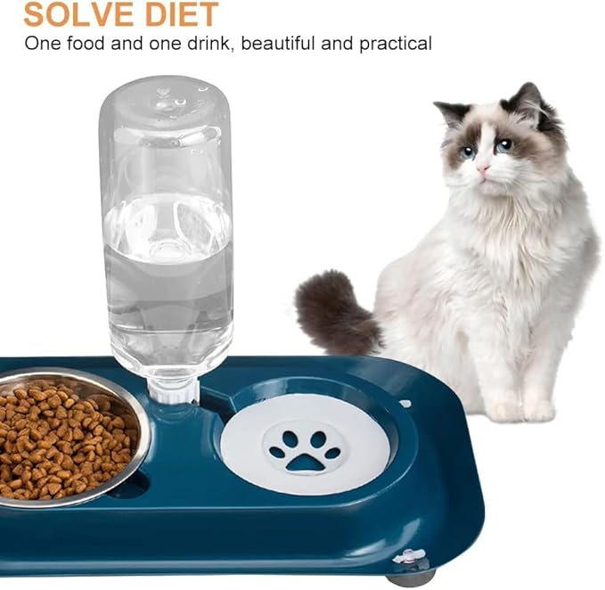 Double Cat And Dog Food And Water Feeder - furely