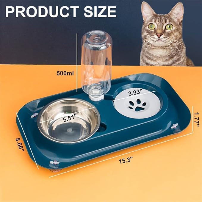 Double Cat And Dog Food And Water Feeder - furely