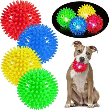 Led Ball for Aggressive Chewers Dog Soft Toys 2Pcs