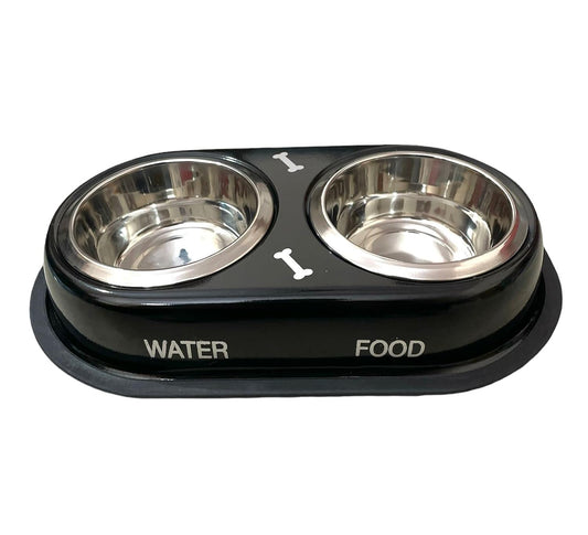 Stainless Steel Double Diner Dog and Cat Food Bowls