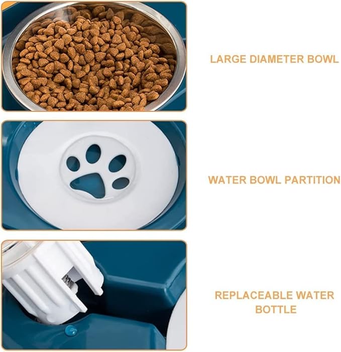 Double Cat And Dog Food And Water Feeder - furely