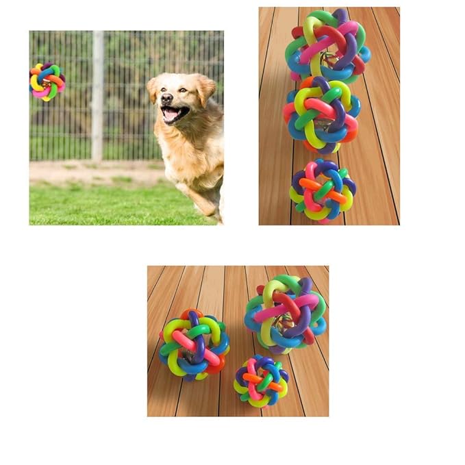 BLACKDOG Multi Color Squeaky Ball Dog And Cat chaarli