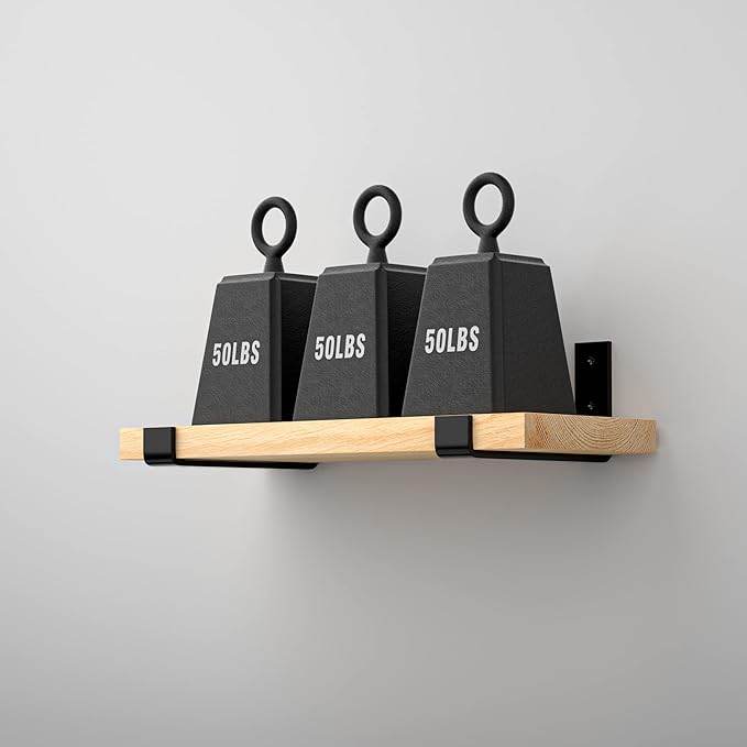 Wall Mounted Wooden Shelves with Brackets Set-3 - furely