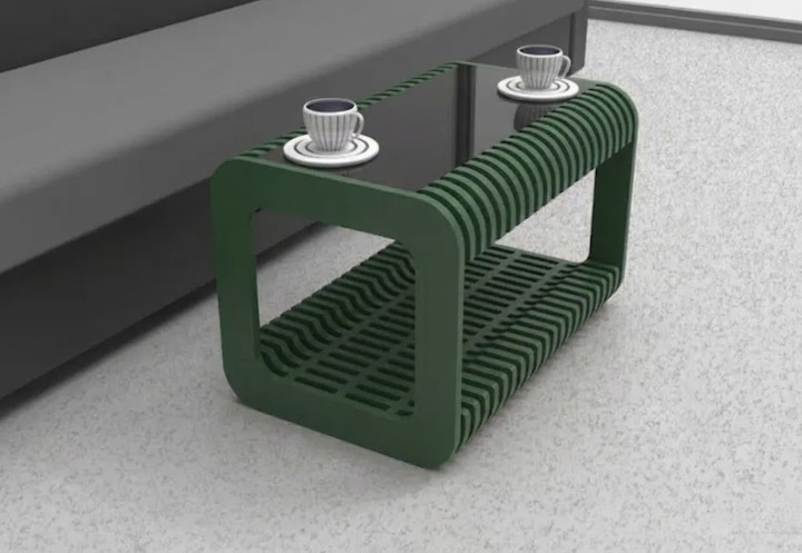 Wooden Coffee Table with Glass Top