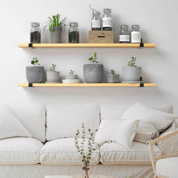 Wall Mounted Wooden Shelves with Brackets Set-3
