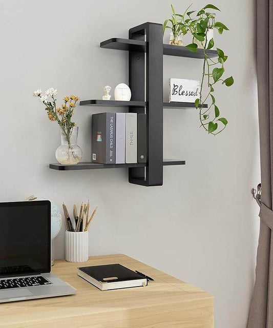Modern Z-Shaped Wall Hanging Bookshelf
