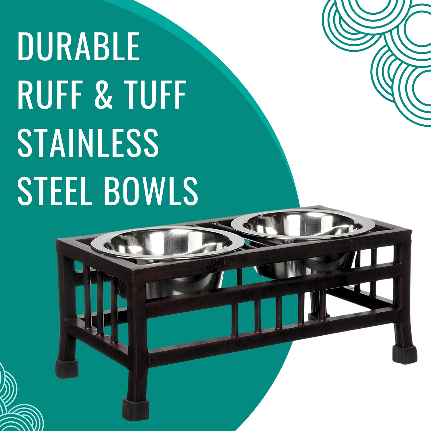 Iron Stand With Bowl Dinner Set For Cats&Dogs chaarli