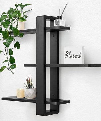 Modern Z-Shaped Wall Hanging Bookshelf