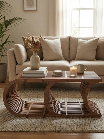 Heritage Solid Wood Coffee Table with Open Shelf Storage