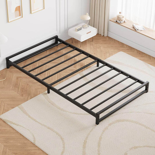 Minimalist Metal Bed Frame – Custom Low-Height Platform Bed with Slats (200+ Color Options)