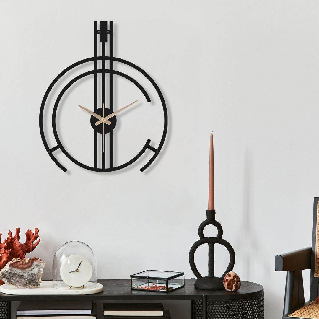 Modern Geometric Metal Wall Clock – Abstract Minimalist Design for Living Room & Office Decor