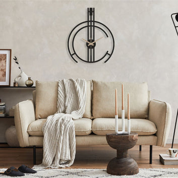 Modern Geometric Metal Wall Clock – Abstract Minimalist Design for Living Room & Office Decor