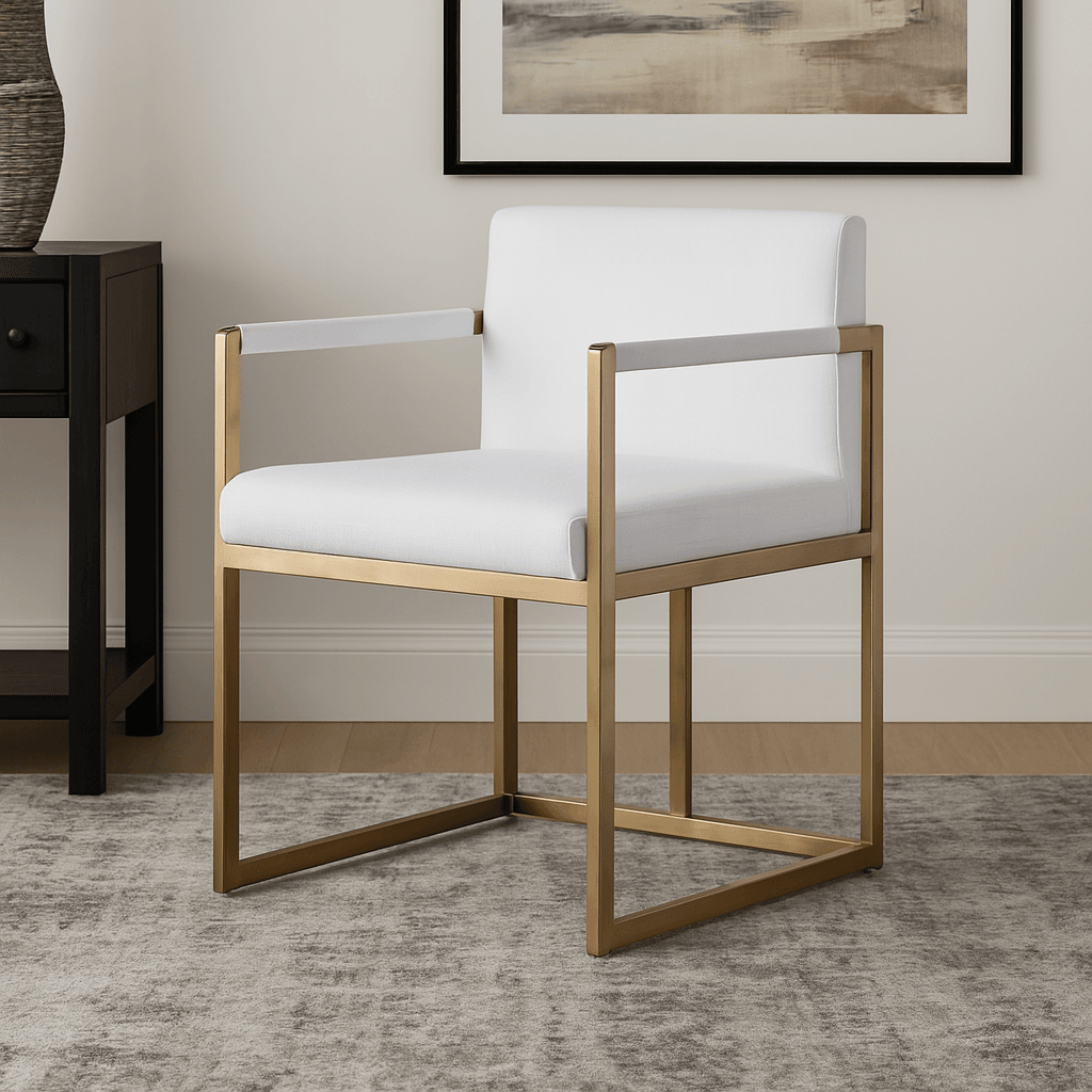 Luxury Gold Frame Modern Dining Chair – Custom Colors & Premium Upholstery