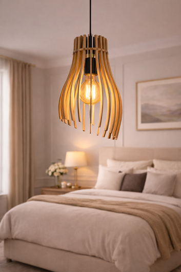 Handcrafted Wooden Hanging Pendant Light