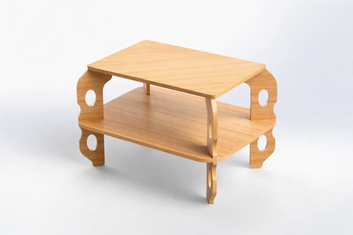 OpalNest Solid Wood Side Table with Storage Shelf - Furely
