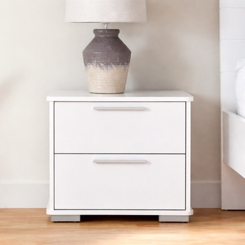 VelvetCraft Solid Wood 2 Drawer Bedside Table - Furely