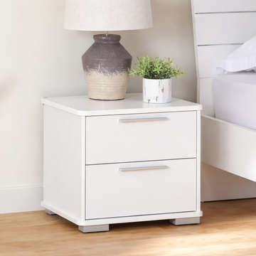 VelvetCraft Solid Wood 2 Drawer Bedside Table - Furely