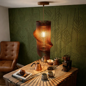 Modern Solid Wooden Pendant Lamp for Home Decor