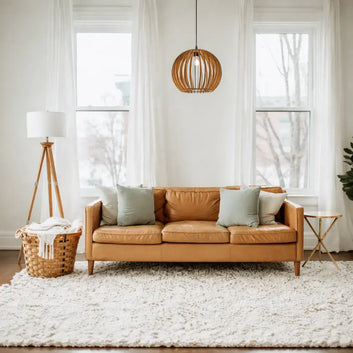 Minimalist Solid Wooden Globe Pendant Lamp , Hanging Ceiling Light – Furely