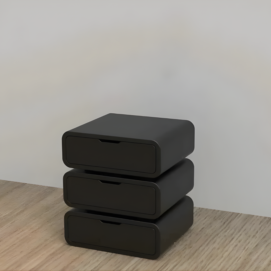 ImperialCraft 3 Drawer Solid Wood Bedside Table - Furely