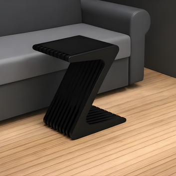 MajesticLuxe Z-Shaped Solid Wood Side Table - Furely