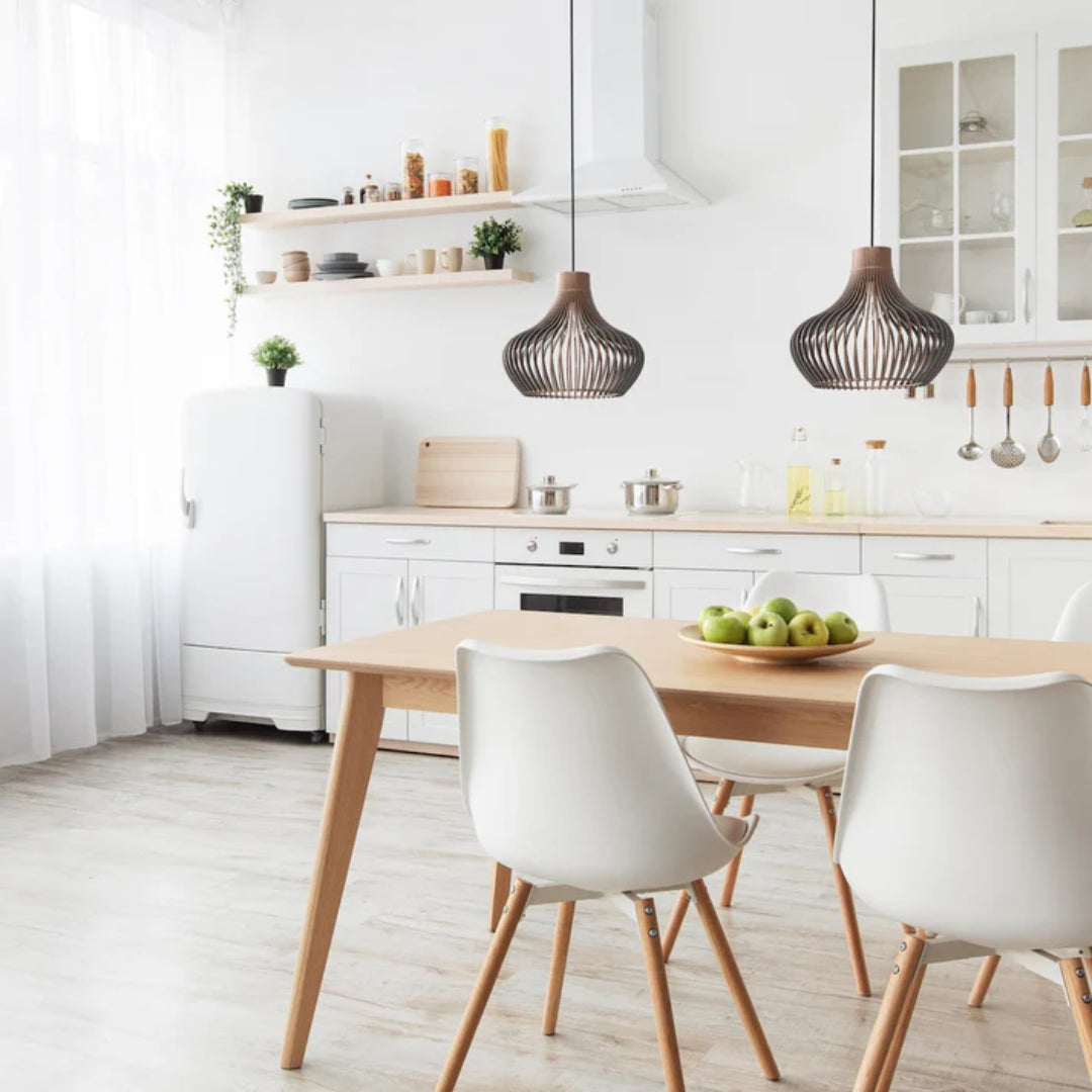 Handcrafted Solid  Wooden Pendant Lamp Shade - Scandinavian Laser Cut Nordic Design Ceiling Light