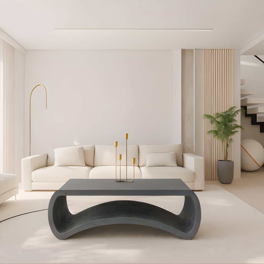 Organic Wave Solid Wooden Coffee Table - Furely