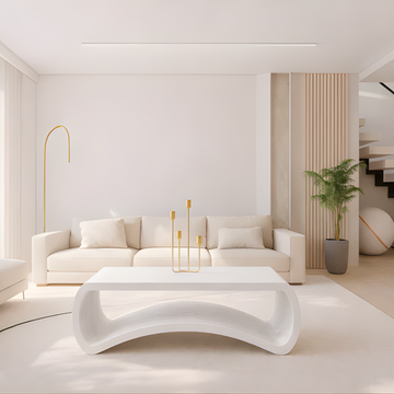 Organic Wave Solid Wooden Coffee Table - Furely