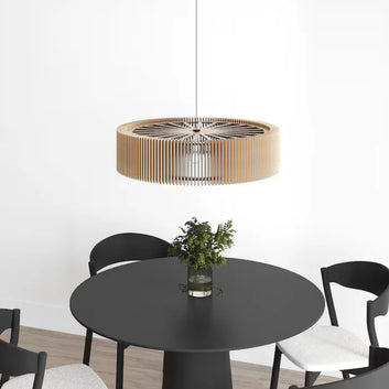 Modern Wooden Ring Pendant Light for Living Room