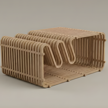 Linea Parametric Solid Wood Coffee Table