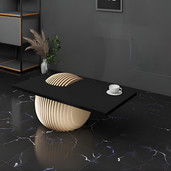 Sculptural Side Table – Parametric solid Wood Base for Living Room - Furely