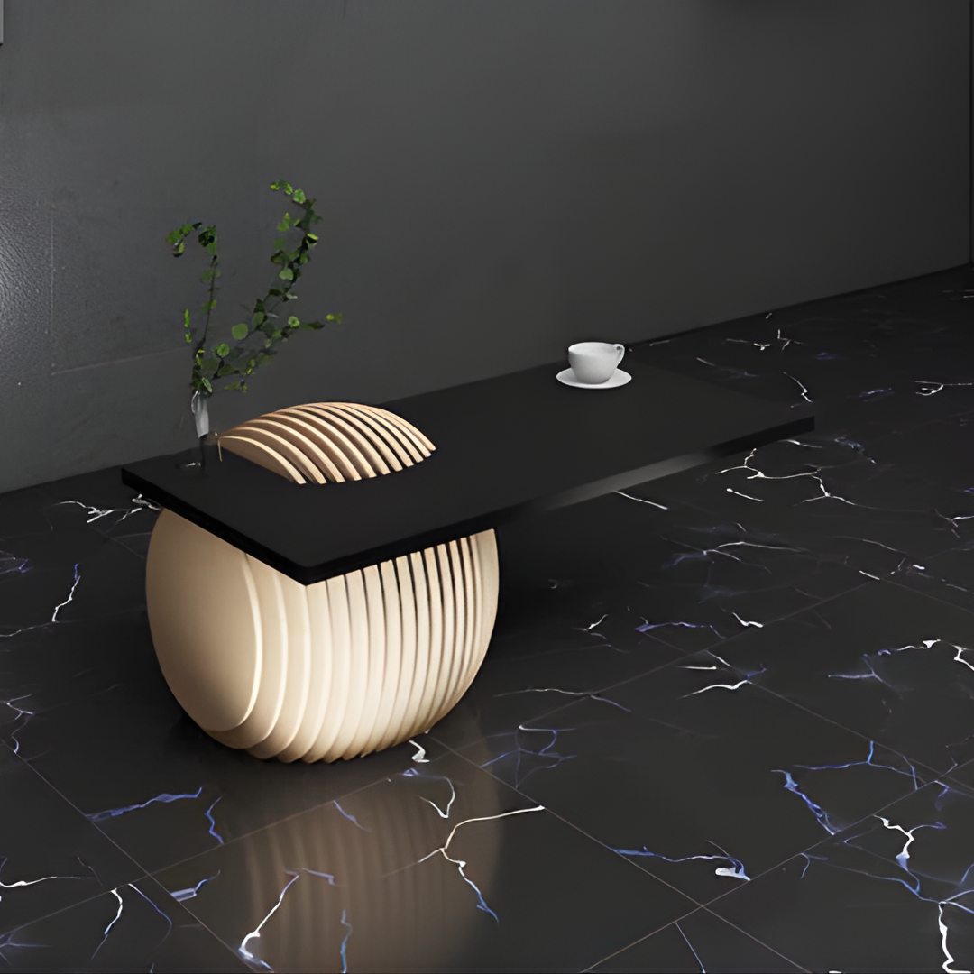 Sculptural Side Table – Parametric solid Wood Base for Living Room - Furely