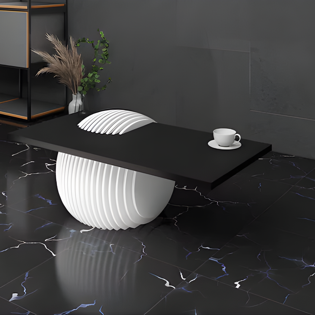 Sculptural Side Table – Parametric solid Wood Base for Living Room - Furely