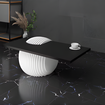 Sculptural Side Table – Parametric solid Wood Base for Living Room - Furely