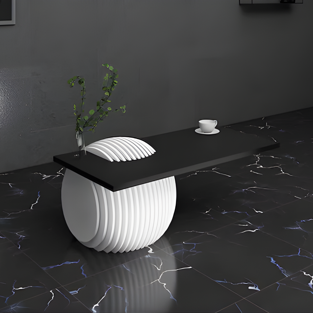 Sculptural Side Table – Parametric solid Wood Base for Living Room - Furely