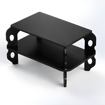 Solid Wood Side Table with Storage Shelf - Furely