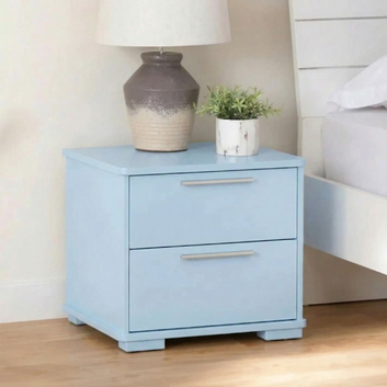 VelvetCraft Solid Wood 2 Drawer Bedside Table - Furely