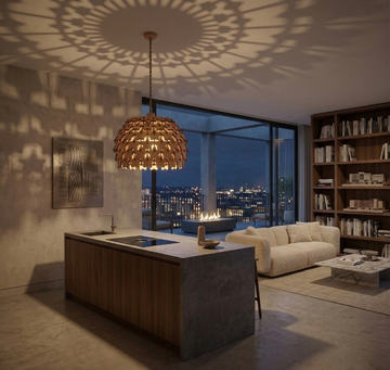 Wooden Pendant Light Lamp – Modern Decorative Hanging Ceiling Light - Furely