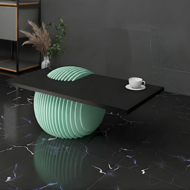 Sculptural Side Table – Parametric solid Wood Base for Living Room - Furely