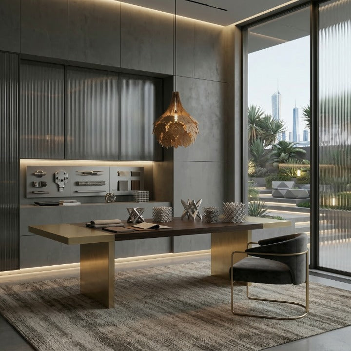 Handcrafted Solid Wooden Leaf Hanging Lamp