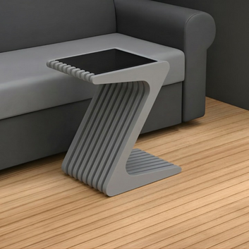 MajesticLuxe Z-Shaped Solid Wood Side Table - Furely