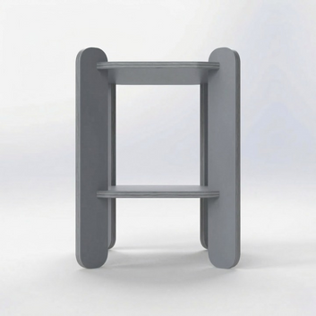 OpalAura Solid Wood Side Table with 2 Teir Storage Shelf - Furely