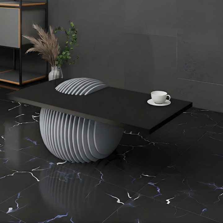 Sculptural Side Table – Parametric solid Wood Base for Living Room - Furely